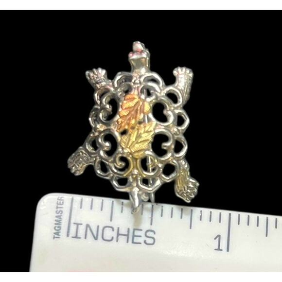 RGC Black Hills 12k Gold 925 SS Turtle Pin 1” L x 3/4” W - Picture 4 of 10